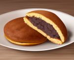  bean_paste dorayaki food hokkaido_(artist) no_humans original plate realistic sweets table wagashi 