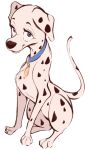  101_dalmatians 2020 canid canine canis dalmatian disney domestic_dog feral fur hi_res looking_at_viewer mammal perdita simple_background solo spots spotted_body spotted_fur tohupo white_background white_body white_fur 