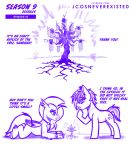  avian dialogue english_text european_mythology female friendship_is_magic greek_mythology hasbro hippogriff jcosneverexisted jewelry male miniature monochrome my_little_pony mythological_avian mythology necklace sandbar_(mlp) silverstream_(mlp) simple_background text tree tree_of_harmony url white_background 