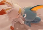  2020 ambiguous/ambiguous ambiguous_gender blue_eyes blush duo eyes_closed fur hi_res kissing lagomorph long_ears mammal nintendo pok&eacute;mon pok&eacute;mon_(species) purobe scorbunny sobble video_games 