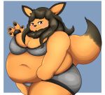  2020 anthro belly biped blush brown_body brown_fur clothing fur hi_res kemono kusosensei navel obese obese_anthro overweight overweight_anthro paws simple_background solo underwear 