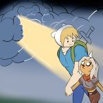  absurd_res adventure_time anthro bronwyn cartoon_network cloud duo female finn_the_human hand_holding hi_res human humanoid jake_the_dog male male/female mammal scuttosaurus 