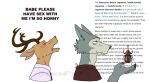  2020 anthro antlers arthropod beastars beetle blush bodily_fluids canid canine canis cervid clothed clothing crying dialogue dress_shirt duo english_text hi_res horn humor insect legoshi_(beastars) louis_(beastars) male mammal meme necktie open_mouth rhinoceros_beetle scarabaeid shirt simple_background spicedpopsicle tears text topwear white_background wikipedia wolf 