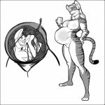  abdominal_bulge anthro belly big_breasts bikini breasts clothing duo endosoma felid female goatjeph hi_res internal male male/female mammal mouse murid murine muscular muscular_female oral_vore pantherine rodent size_difference size_play size_theft soft_vore stomach swimwear tiger vore willing_vore 