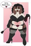  anthro bird_dog blu_anubiz breasts canid canine canis clothing cocker_spaniel dialogue domestic_dog female hi_res hunting_dog lingerie mammal riding_crop rosie_love solo spaniel whip 