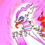  1:1 ambiguous_gender anthro blue_eyes claws dragon fire flaming_tail happy legendary_pok&eacute;mon nightynight nintendo pink_background pok&eacute;mon pok&eacute;mon_(species) reshiram sharp_teeth simple_background smile solo teeth tongue tongue_out video_games white_body winged_arms wings wyvern 
