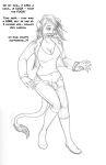  amanda_(tcitw) anthro arania boots breasts claws cleavage clothed clothing dialogue english_text felid footwear genitals gynomorph hair hi_res intersex lion mammal navel pantherine penis solo tail_tuft text the_cabin_in_the_woods_(arania) tuft whiskers 