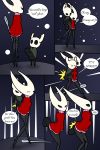  abdominal_bulge absurd_res anthro big_penis clothing comic dialogue dress duo female genitals hi_res hollow_knight hornet_(hollow_knight) male male/female penis pornwhal sex team_cherry vessel_(species) video_games 