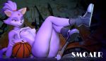  3d_(artwork) ball basketball_(ball) blaze_the_cat clothing digital_media_(artwork) female hi_res humanoid pose smoaer solo sonic_the_hedgehog_(series) source_filmmaker warfaremachine 