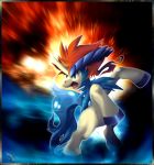  anime equid equine horn keldeo keldeo_(ordinary_form) kelpie legendary_pok&eacute;mon mammal nintendo pok&eacute;mon pok&eacute;mon_(species) pose prancing rearing_up simple_background solo unicorn video_games xous54 