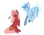  2020 angry beverage blue_body blue_eyes blue_fur blue_hair coffee coffee_mug cutie_mark duo equid equine fan_character feral fluffy_ears fur hair hasbro hi_res horn horse lolrissa magic male male/male mammal my_little_pony pegasus pony red_body red_eyes red_fur red_hair simple_background smile unicorn white_background wings 