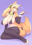  2020 absurd_res anthro breasts candy canid canine clothing dessert faeki_(character) female food gloves handwear hi_res kemono legwear lollipop looking_at_viewer mammal simple_background solo stockings sususuigi 