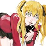  blonde_hair eyes gambler_club hair_ornament highres kakegurui looking_at_viewer saotome_meari smile uniform 