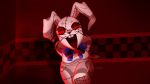  2020 :d anthro bent_over black_eyes black_nose blood bloody_knife bodily_fluids bow breasts buckteeth checkered_wall eyelashes fabric female five_nights_at_freddy&#039;s five_nights_at_freddy&#039;s:_security_breach hi_res knife lagomorph leporid long_ears looking_at_viewer mammal nerdinqq open_mouth patch_(fabric) rabbit red_sclera red_tongue red_wall restaurant smile solo standing stitch_(disambiguation) teeth thick_thighs tongue vanny_(fnaf) video_games weapon whiskers white_body white_ears 