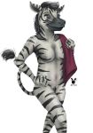 anthro breasts cottontailjack ellen_(beastars) equid equine female fur genitals hand_on_hip hi_res mammal mane navel nipples pussy simple_background solo striped_body striped_fur stripes tail_tuft towel towel_on_shoulder tuft white_background zebra 