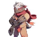  accessory asian_clothing blush bulge canid canine canis clothing domestic_dog east_asian_clothing fundoshi headband japanese_clothing male mammal pt scarf solo tadatomo tokyo_afterschool_summoners underwear video_games 