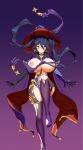  absurdres alternate_breast_size breasts genshin_impact hat highres kaioppai large_breasts long_hair long_legs mona_(genshin_impact) thick_thighs thighs torn_clothes witch_hat wizard wizard_hat 