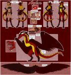  anthro avian aykos border dragon european_mythology female greek_mythology hi_res humanoid hybrid icy-marth model_sheet mythological_avian mythological_firebird mythology open_mouth phoenix solo teeth tongue white_border 