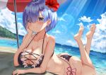  ass breasts feet re_zero_kara_hajimeru_isekai_seikatsu rem_(re_zero) sg_(satoumogumogu) swimsuits tagme 