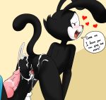  &lt;3 animaniacs anthro black_body black_fur blush bodily_fluids brother brother_and_sister clothing cum cum_in_pussy cum_inside dialogue dot_warner duo ejaculation english_text erection female fur genital_fluids genitals gloves handwear incest_(lore) inkblot male mammal nude open_mouth penis pussy rear_view red_nose saliva sandwich-anomaly sex sibling simple_background sister speech_bubble text tongue wakko_warner warner_brothers young 