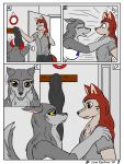  2009 3:4 aleu anthro anthrofied balto_(film) black_eyes breasts canid canine canis chest_tuft clothed clothes_hanger clothing comic detailed_background digital_drawing_(artwork) digital_media_(artwork) domestic_dog dress_shirt duo female fully_clothed grey_body grey_pupils hi_res husky hybrid inside kodi leonkatlovre male male/female mammal multicolored_body nordic_sled_dog offscreen_character pupils rana_(artist) red_body shirt spitz standing story story_in_description surprise tan_body tank_top text topwear tuft two_tone_body two_tone_tail wolf yellow_sclera 