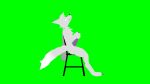  16:9 animated anthro arch_the_fox canid canine chair erection eyes_closed fox fur furniture genitals green_background grey_fox humanoid knot male mammal masturbation penis short_playtime simple_background smile solo urocyon vamrack white_body white_fur widescreen 