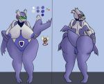  anthro big_breasts big_butt breasts butt female latias legendary_pok&eacute;mon looking_at_viewer mega_evolution model_sheet nintendo only0neman pok&eacute;mon pok&eacute;mon_(species) presenting solo tagme thick_thighs video_games visor 