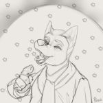  1:1 2020 anthro canid canine clothed clothing december here hi_res icon male mammal scarf snow solo ych_(character) 