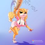  1:1 anthro baseball_bat bat_(object) butterscotch_(peargor) canid canine canis domestic_dog female foxnoseart go_to_horny_jail hi_res mammal meme shiba_inu solo spitz text url 