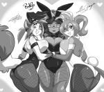  &lt;3 aman anthro big_breasts breasts bunny_costume chalo chrissy_mccloud clothing costume domestic_cat felid feline felis female female/female fishnet greyscale group human lagomorph las_lindas leporid looking_at_viewer mammal mastergodai monochrome rabbit sarah_silkie shonuff smile smiling_at_viewer tera_online video_games webcomic 