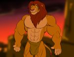  abs anthro caseyljones clothing disney felid lion male mammal muscular muscular_anthro muscular_male pantherine simba solo the_lion_king 