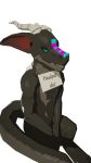  2020 3d_(artwork) 4k 9:16 absurd_res alpha_channel ambiguous_gender anthro biped digital_media_(artwork) female hi_res horn humanoid kobold kobold_dellarte looking_at_viewer low_poly lowpoly nude sign simple_background smile solo text transparent_background 