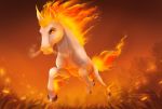 cantering embers equid equine female forest galloping mammal nintendo pasture plains pok&eacute;mon pok&eacute;mon_(species) rapidash running solo tree unknown_artist video_games 