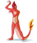  2013 absurd_res alpha_channel ambiguous_gender anthro blep blue_eyes charmeleon claws cosplay countershade_torso countershading full-length_portrait hi_res hybrid long_tongue looking_at_viewer nintendo nonbinary_(lore) orange_body orange_skin pok&eacute;mon pok&eacute;mon_(species) portrait qaoss simple_background solo sovrim_terraquian standing tongue tongue_out transparent_background video_games white_claws 