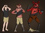  animatronic anthro black_nose bottomwear canid canine clothing eye_patch eyebrows eyewear five_nights_at_freddy&#039;s fox foxy_(fnaf) fused_fingers fused_toes hair hi_res hook human human_to_anthro machine mammal open_mouth pants pirate prurientpie red_body robot sharp_teeth species_transformation standing teeth torn_clothing transformation video_games 