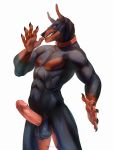  abs anthro balls black_body black_fur canid canine canis claws dobermann domestic_dog erection fur genitals grin hi_res humanoid_genitalia humanoid_penis klaus looking_at_viewer male mammal muscular muscular_anthro muscular_male nude penis pinscher sharp_teeth smile solo standing teeth teragabba 