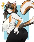  4:5 absurd_res adopts anthro big_breasts breasts butt clothing curvaceous curvy_figure domestic_cat felid feline felis female heterochromia hi_res horsecat leggings legwear mammal mature_female nekogirl slightly_chubby soft thick_thighs underwear voluptuous 