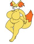  anthro belly big_breasts blue_eyes breasts camel_toe canid canine featureless_breasts female fennekin fluffy fluffy_tail fox fur genitals hi_res inner_ear_fluff luxythesheep mammal navel nintendo nude paws peach_pussy pok&eacute;mon pok&eacute;mon_(species) pussy slightly_chubby smile solo tuft video_games wide_hips yellow_body yellow_fur 