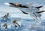  absurdres aircraft airplane censored_text fighter_jet flying gerwalk gun highres holding holding_gun holding_weapon jet k16_(r_area2019) macross macross_zero mecha military military_vehicle model_kit no_humans photo_(medium) science_fiction skull_and_crossbones sky vf-0 weapon 