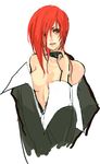  artist_request breasts genderswap genderswap_(mtf) hair_over_one_eye medium_breasts red_hair snk solo the_king_of_fighters yagami_iori 