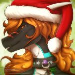  anthro christmas clothing hat head_shot headgear headwear hi_res holidays icy-marth invalid_tag male santa_hat solo 