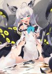  animal_ears azur_lane bondage censored cum erect_nipples kawakaze_(azur_lane) nopan pussy_juice see_through tentacles thighhighs togo_(korlsj1235) torn_clothes wet wet_clothes 