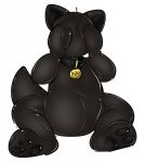  animate_inanimate anthro blank collar faceless featureless_crotch hi_res living_rubber male null pawpads pendant plantigrade sitting solo tallarra unknown_species 
