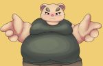  2020 anthro brown_body brown_fur clothing fur hi_res inigo_(kusosensei) kemono kusosensei male mammal overweight overweight_anthro overweight_male shirt simple_background solo topwear ursid 