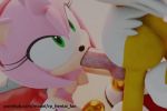  3:2 3d_(artwork) 3d_animation accessory amy_rose animated anthro breasts digital_media_(artwork) fellatio female genitals green_eyes hair_accessory kneeling male male/female miles_prower oral penile penis ring sex short_playtime sonic_the_hedgehog_(series) sucking 