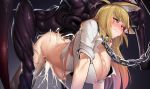  absurdres animal_ears blonde_hair breasts cum cum_in_pussy doggystyle fox_ears highres huge_filesize kaiser_(myeonggihusband) lahmu large_breasts long_hair original rape red_eyes sex sex_from_behind 