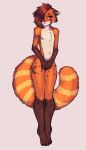  ailurid anthro fur girly hi_res male mammal nude orange_body orange_fur red_panda solo targso 