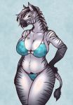  &lt;3 2016 340m/sec alternate_version_at_source anthro big_breasts bikini black_body black_fur black_stripes breasts camel_toe cleavage clothed clothing curvy_figure digital_media_(artwork) equid equine female fur gloves_(marking) hand_on_hip kemono looking_aside mammal mane markings midriff navel pubes purple_eyes simple_background slightly_chubby snout solo standing striped_body striped_fur stripes swimwear tail_tuft tattoo thick_thighs tuft voluptuous white_body white_fur wide_hips zebra 