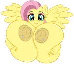  alpha_channel anthro anthrofied big_breasts bite biting_lip biting_own_lip breast_squeeze breasts cogsfixmore equid equine female fluttershy_(mlp) friendship_is_magic hi_res holding_breast huge_breasts mammal my_little_pony nipples pegasus self_bite smile solo wings 