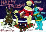 3_fingers 3_toes 4_fingers 4_toes 5_fingers absurd_res alien alien_humanoid anthro big_breasts breasts canid canine choker christmas christmas_clothing christmas_headwear christmas_sweater christmas_topwear claws cleavage clothed clothing digital_drawing_(artwork) digital_media_(artwork) drawing_tablet elf_costume eyewear female fingers floating fox ghost glasses group hat headgear headwear hi_res holiday_message holidays horn huge_breasts humanoid jaspar_(jasparfox) jasparfox jewelry kobold legwear machine magic_staff male mammal mesmerelda_(jasparfox) necklace pipsy_fizzles_(jasparfox) red_nose robot robot_humanoid santa_hat sharp_claws sharp_teeth short_stack smile smiling_at_viewer snow spirit stockings sweater teeth toes topwear wren_sangore_(jasparfox) 